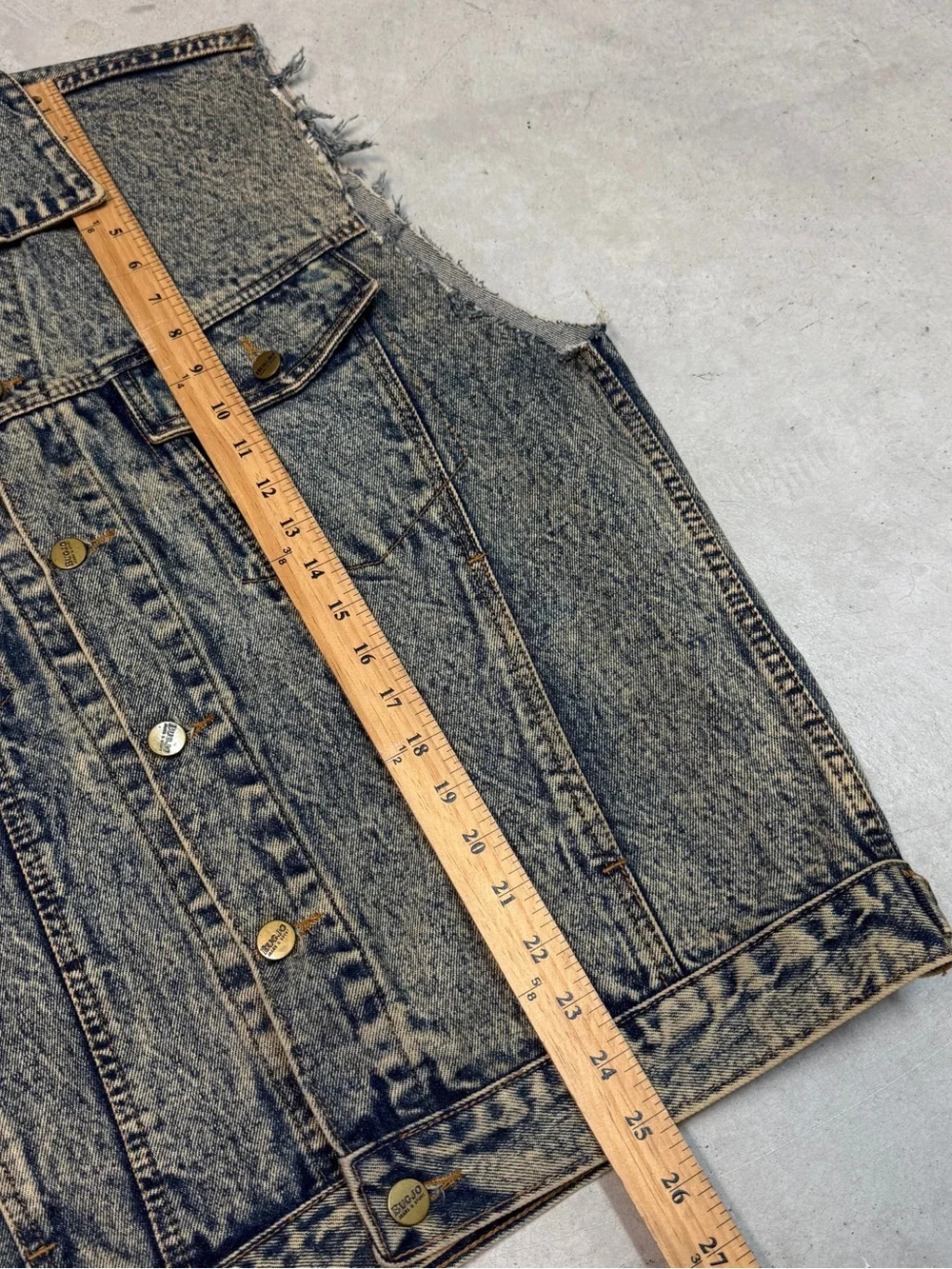 Vintage BUGJO Acid Wash Cutoff Denim Vest